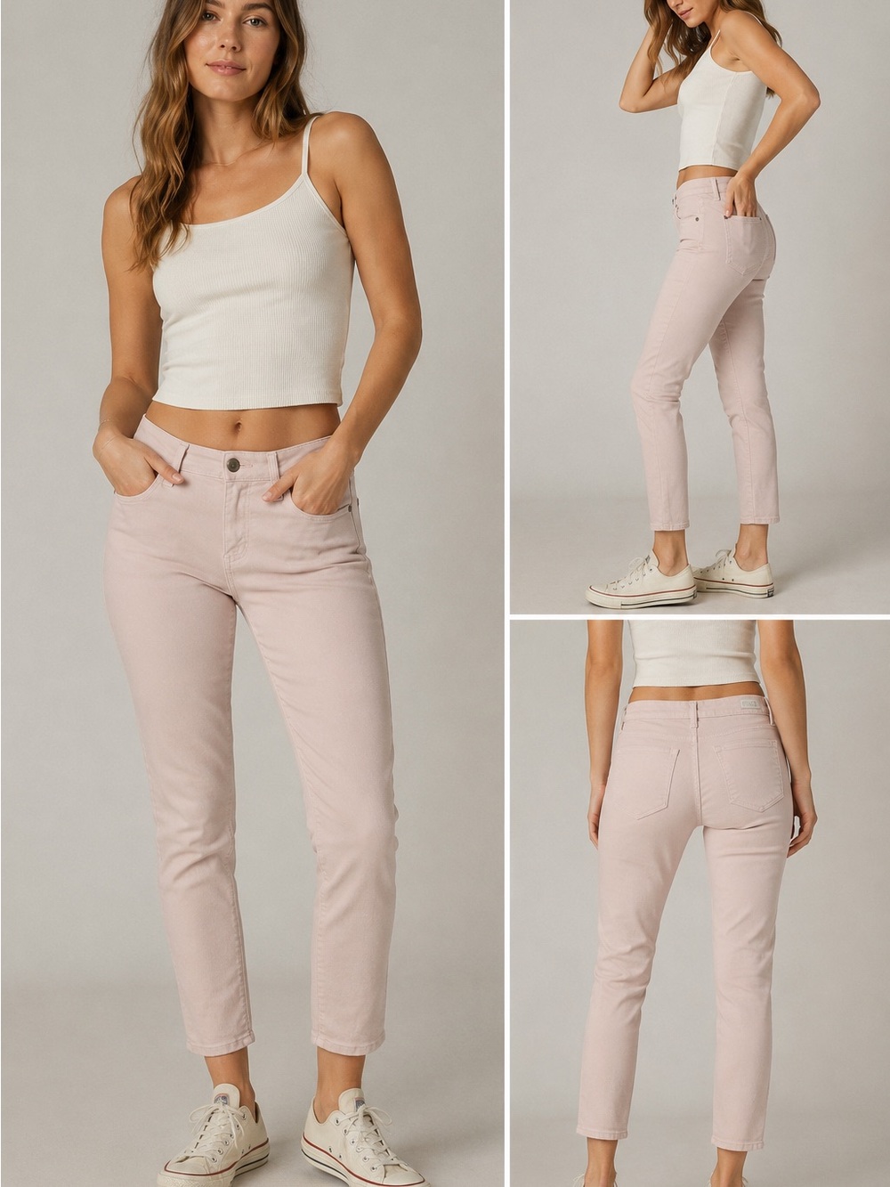 PAIGE Verdugo Crop Skinny Jeans Women’s Size 27 Blush Pink Mid Rise Stretch